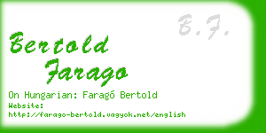 bertold farago business card